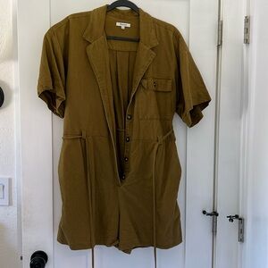 Madewell olive romper short sleeve
